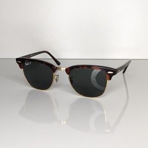 Ray-Ban Clubmaster Polarized Unisex 3016 Tortoise Black Gold 990/58 49[]21 140